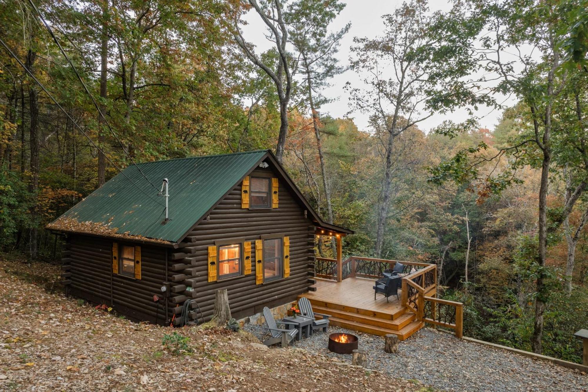 בלו רידג' Log Cabin With Mountain View And Privacy מראה חיצוני תמונה