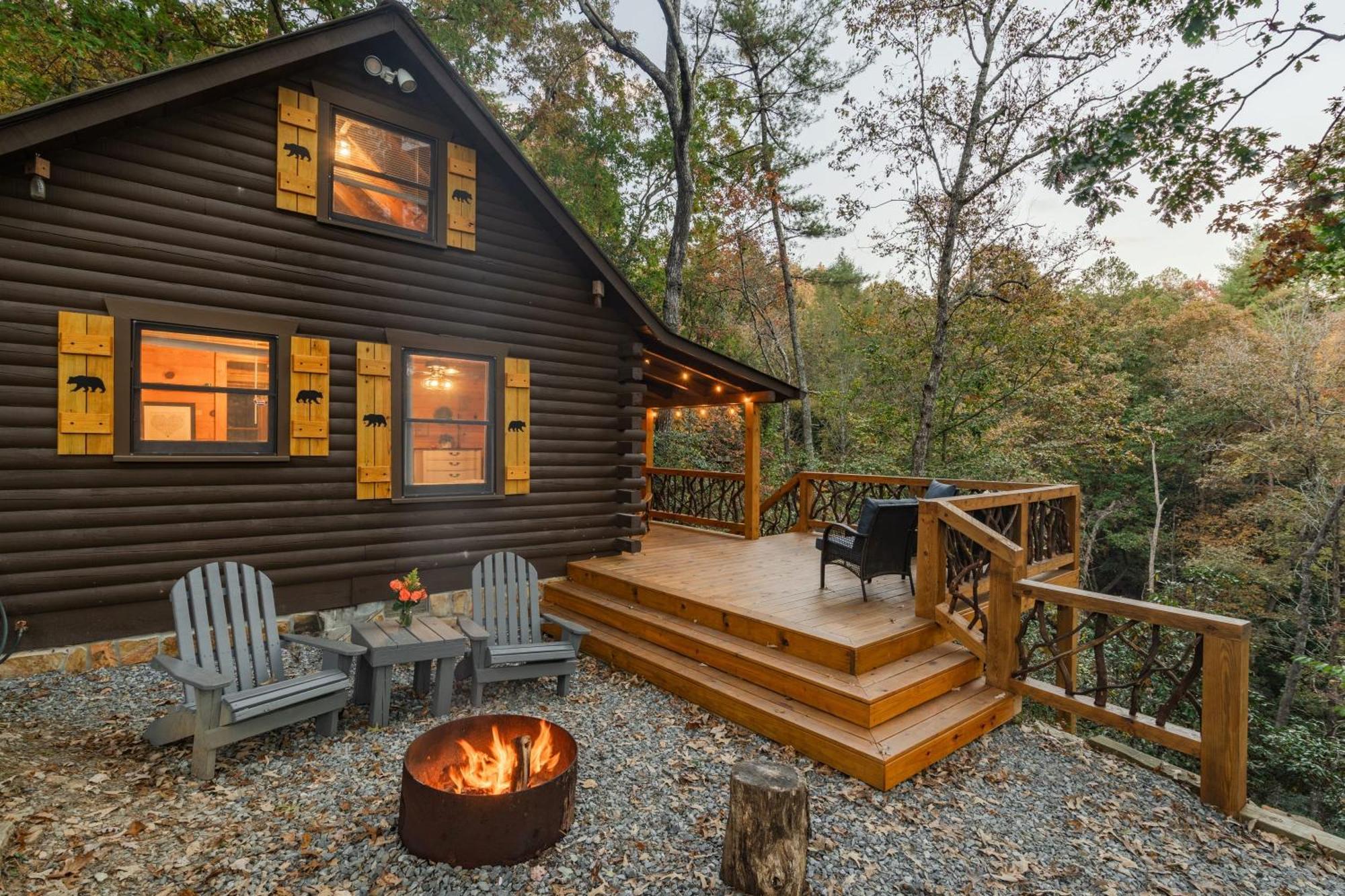 בלו רידג' Log Cabin With Mountain View And Privacy מראה חיצוני תמונה